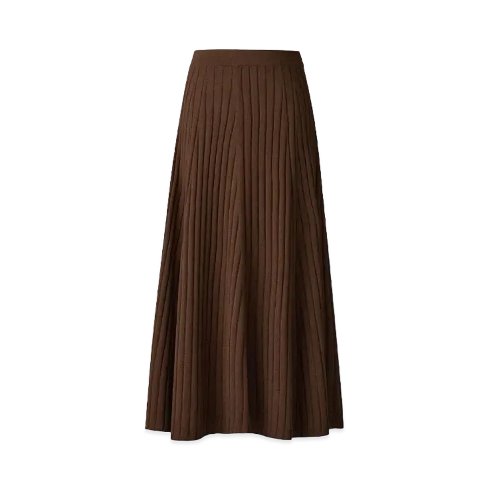 Uniqlo C Women'S Merino Blend Skirt "Brown"