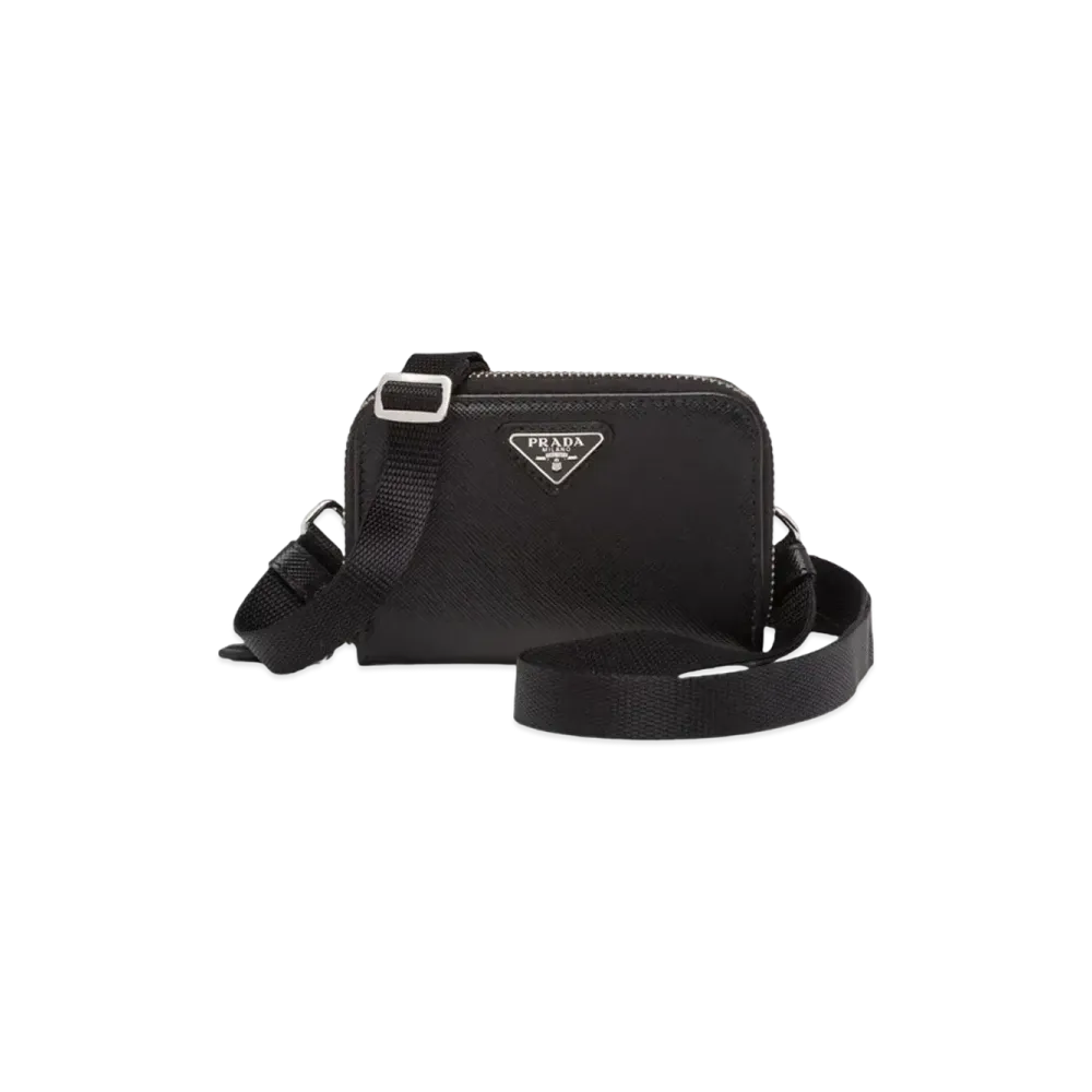PRADA Saffiano Leather Card Holder "Black"