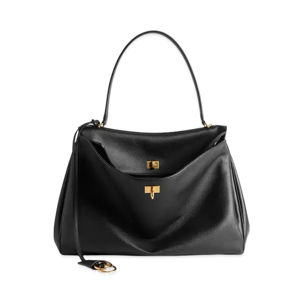 BALENCIAGA Rodeo Handbag Large Grained Calfskin "Black"