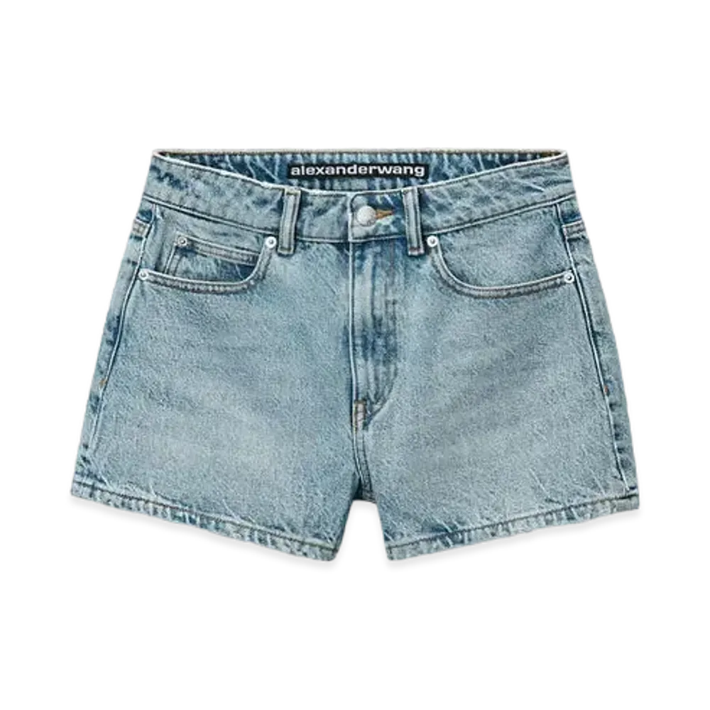 Alexander Wang Denim Shorty High Rise Shorts "Light Indigo"