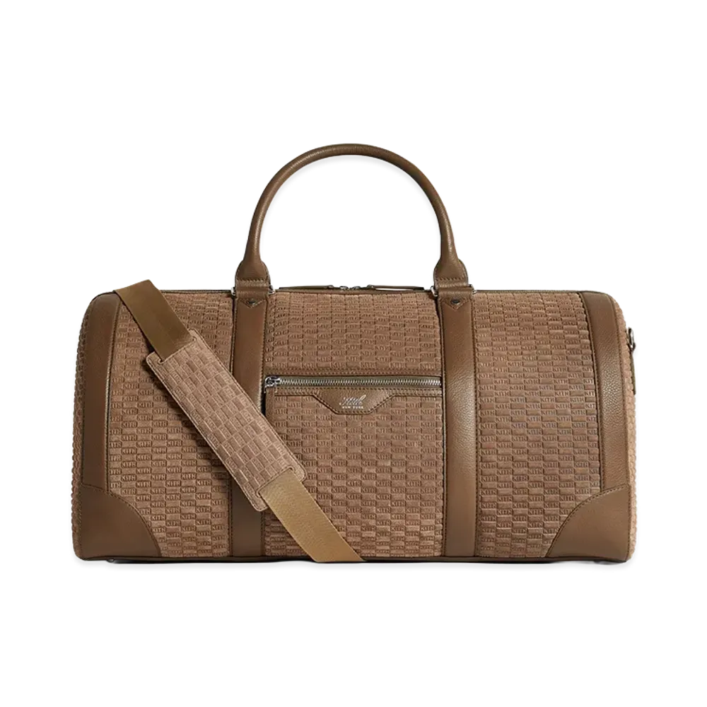 Kith Monogram Suede Traveler K55 Duffle Bag "Java"