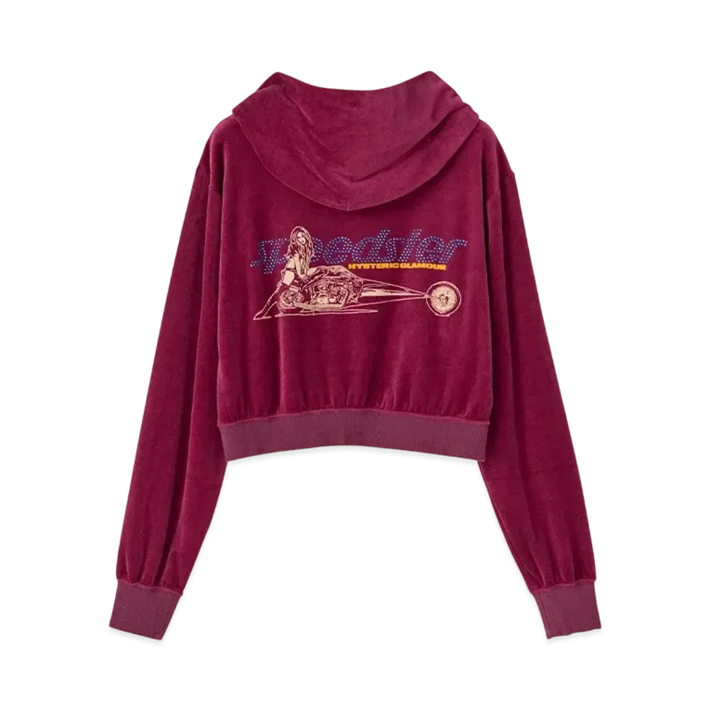 HYSTERIC GLAMOUR Speedster Short Hoodie "Red"