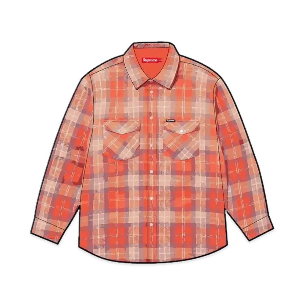 Supreme Quilted Flannel Snap Shirt "Orange"