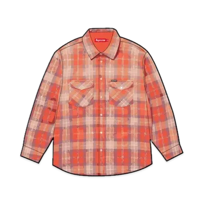 Supreme Quilted Flannel Snap Shirt "Orange"