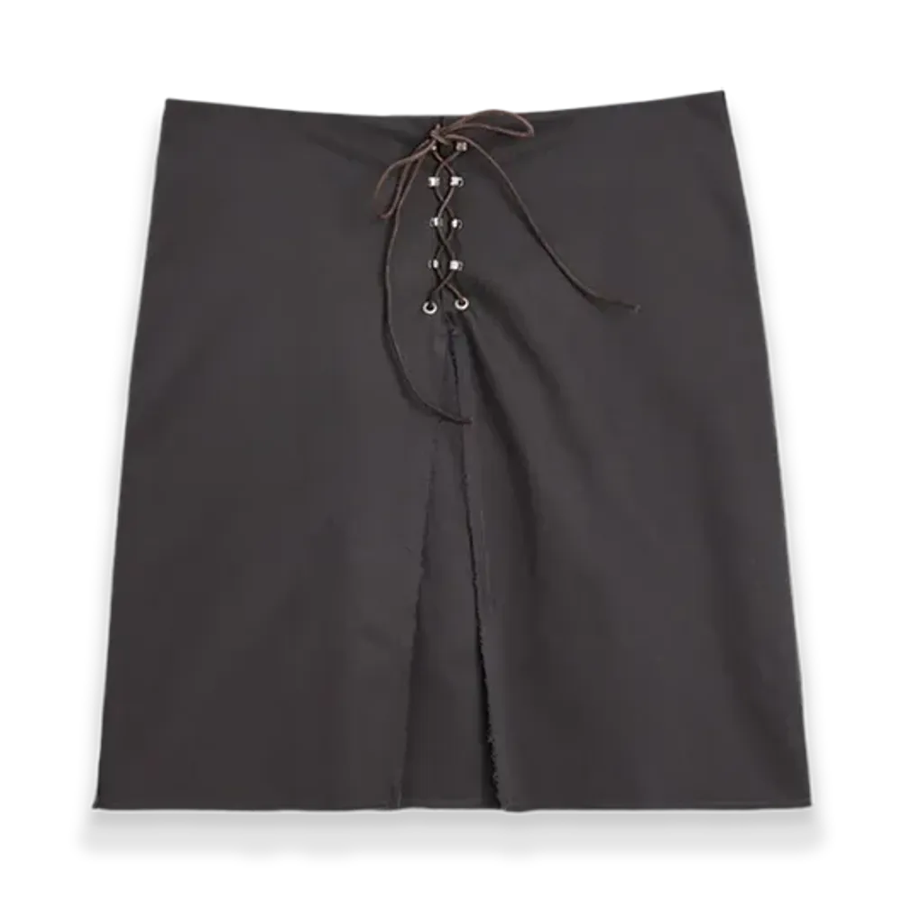 OUR LEGACY Women's Mini Hook Skirt "Ash Black Seventies Sateen"