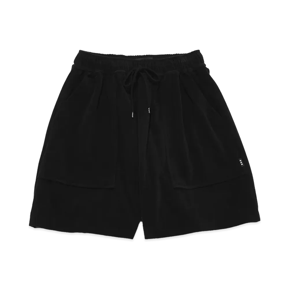 GOD SELECTION XXX Women's Back Script Logo Pile Shortpants GXL-S26-PT-04 "Black"