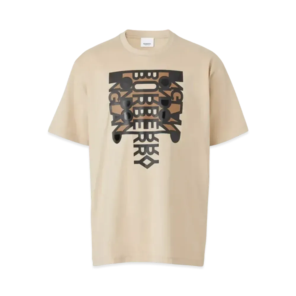 Burberry Men's Logo Print Cotton Oversized T-shirt "Soft Fawn"