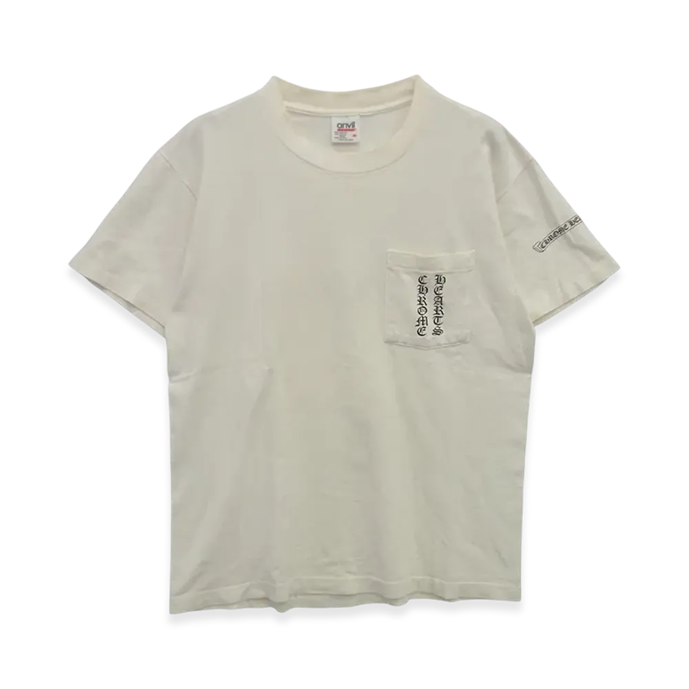 Chrome Hearts 90s Anvil Scroll Label Logo T-Shirt "White"