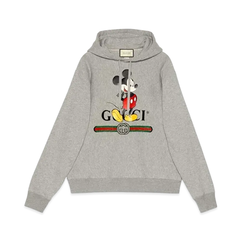 GUCCI × Disney Mickey Mouse Hooded Sweatshirt ”Gray”