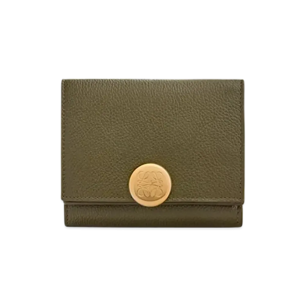 LOEWE Pebble Trifold Wallet "Dark Khaki"