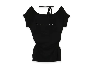 ANDMARY Women's Mary Logo Ribbon Tops "Black"
