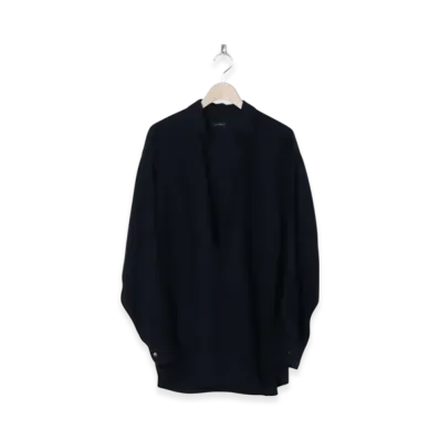COMOLI Wool Viyella Skipper Shirt "Navy"
