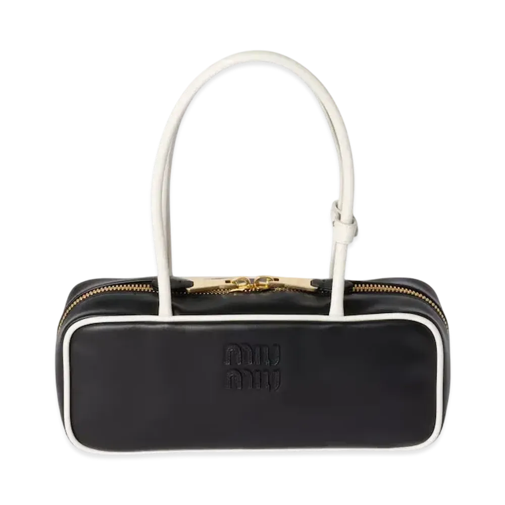 MIUMIU Beau Leather Bag "Black/White"