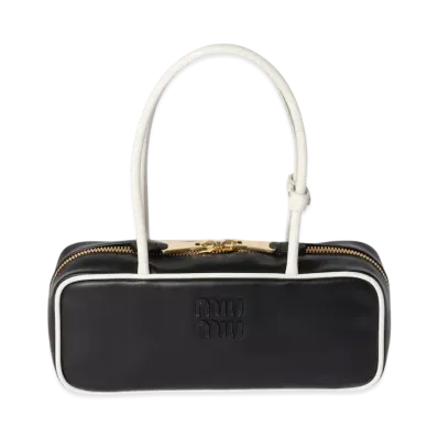 MIUMIU Beau Leather Bag "Black/White"