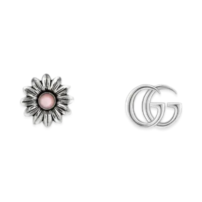 GUCCI Double G Flower Stud Earrings