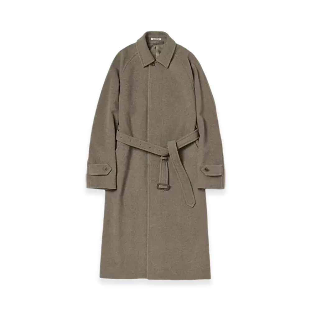 AURALEE Super Fine Wool Mosser Soutien Collar Coat 24AW "Khaki Beige"