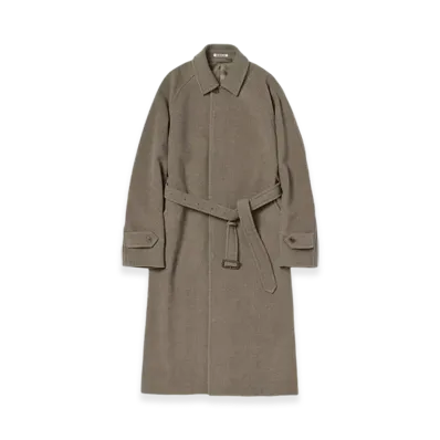 AURALEE Super Fine Wool Mosser Soutien Collar Coat 24AW "Khaki Beige"