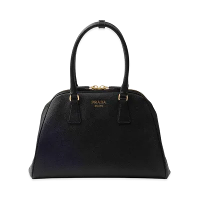 PRADA Wonen's Medium Saffiano Leather Tote Bag "Black"