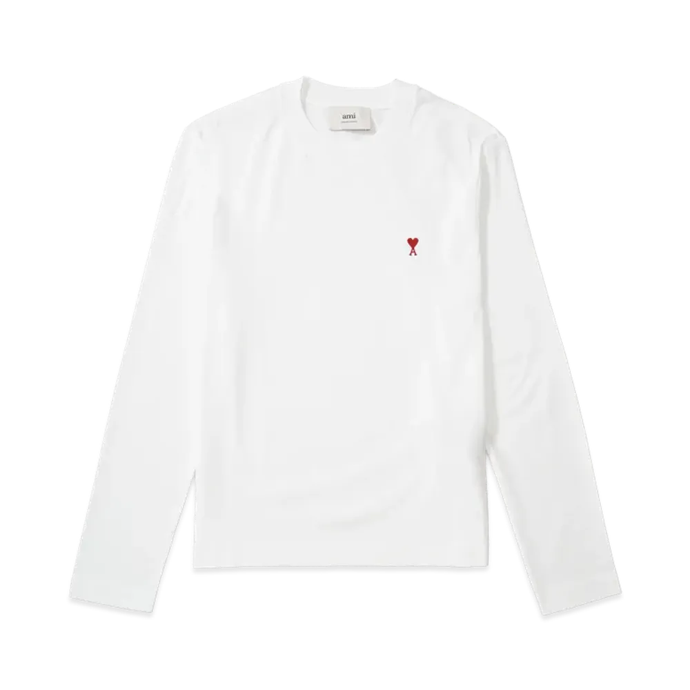 AMI PARIS De Coeur Long Sleeves T-Shirt "White"