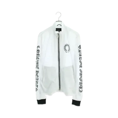 Chrome Hearts Track Jacket Leather Switch Cashmere Mixed Dagpy Brouson "White/Black/Silver"