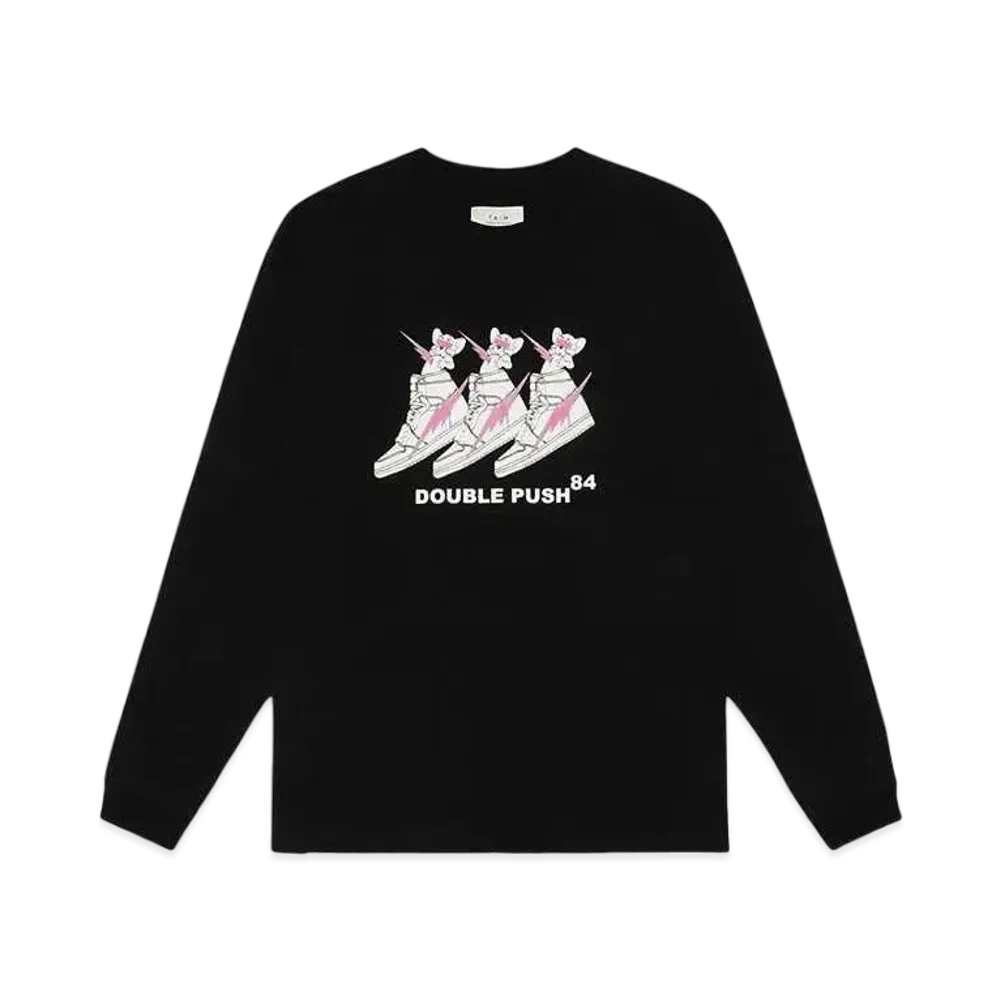 SNKRDUNK x TAIN DOUBLE PUSH Reversible LONG SLEEVE T-shirt "Black"