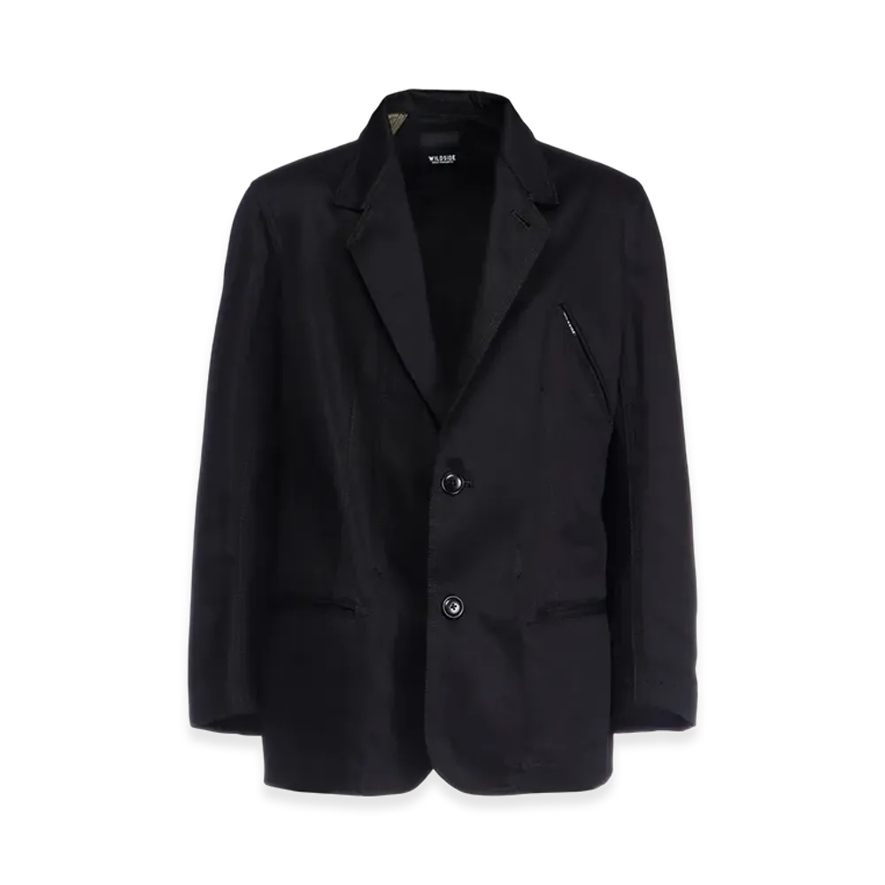 WILDSIDE YOHJI YAMAMOTO Cotton Chino 2B Tailored Collar Jacket "Black"