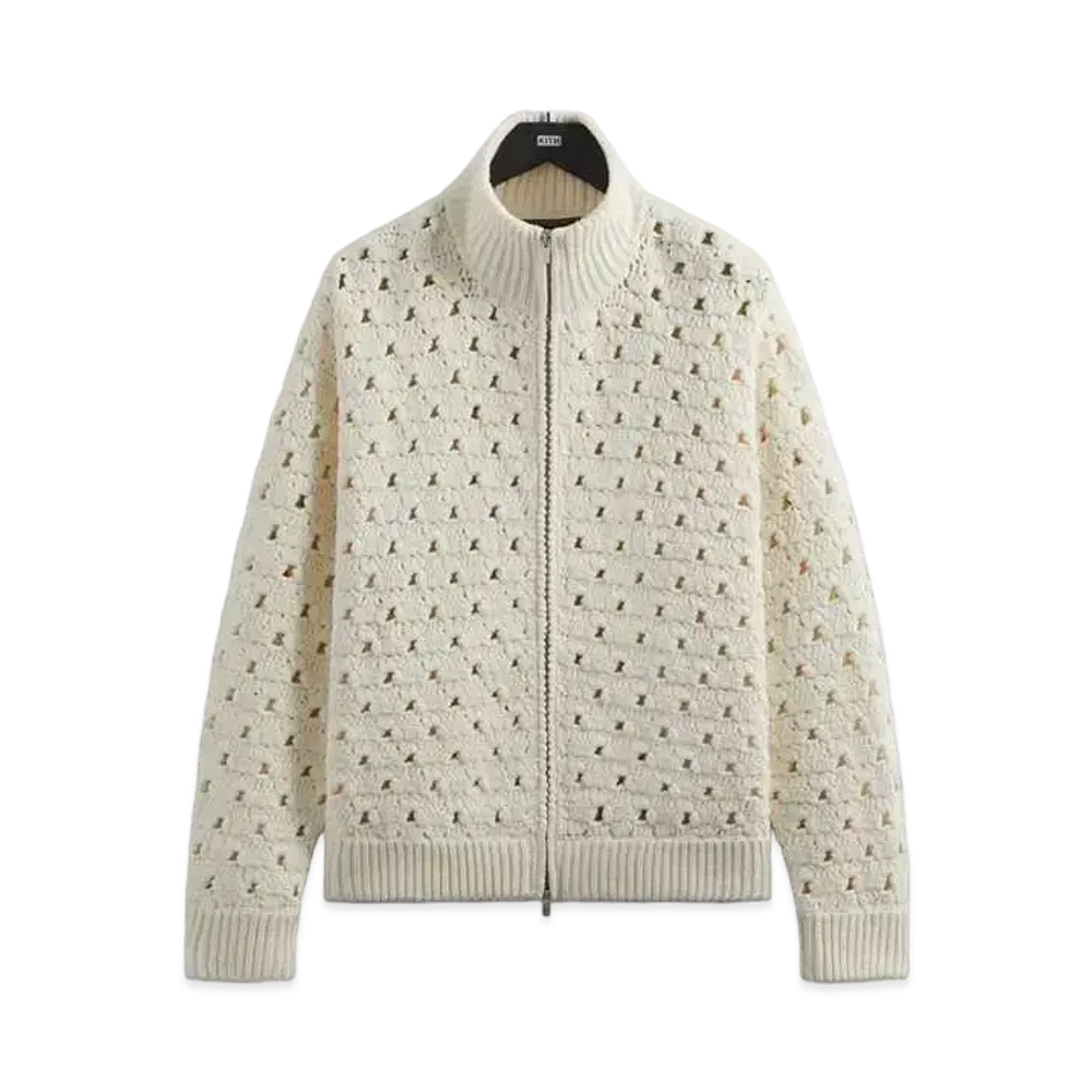 Kith Highland Crochet Knit Wyona Full Zip "Sandrift"