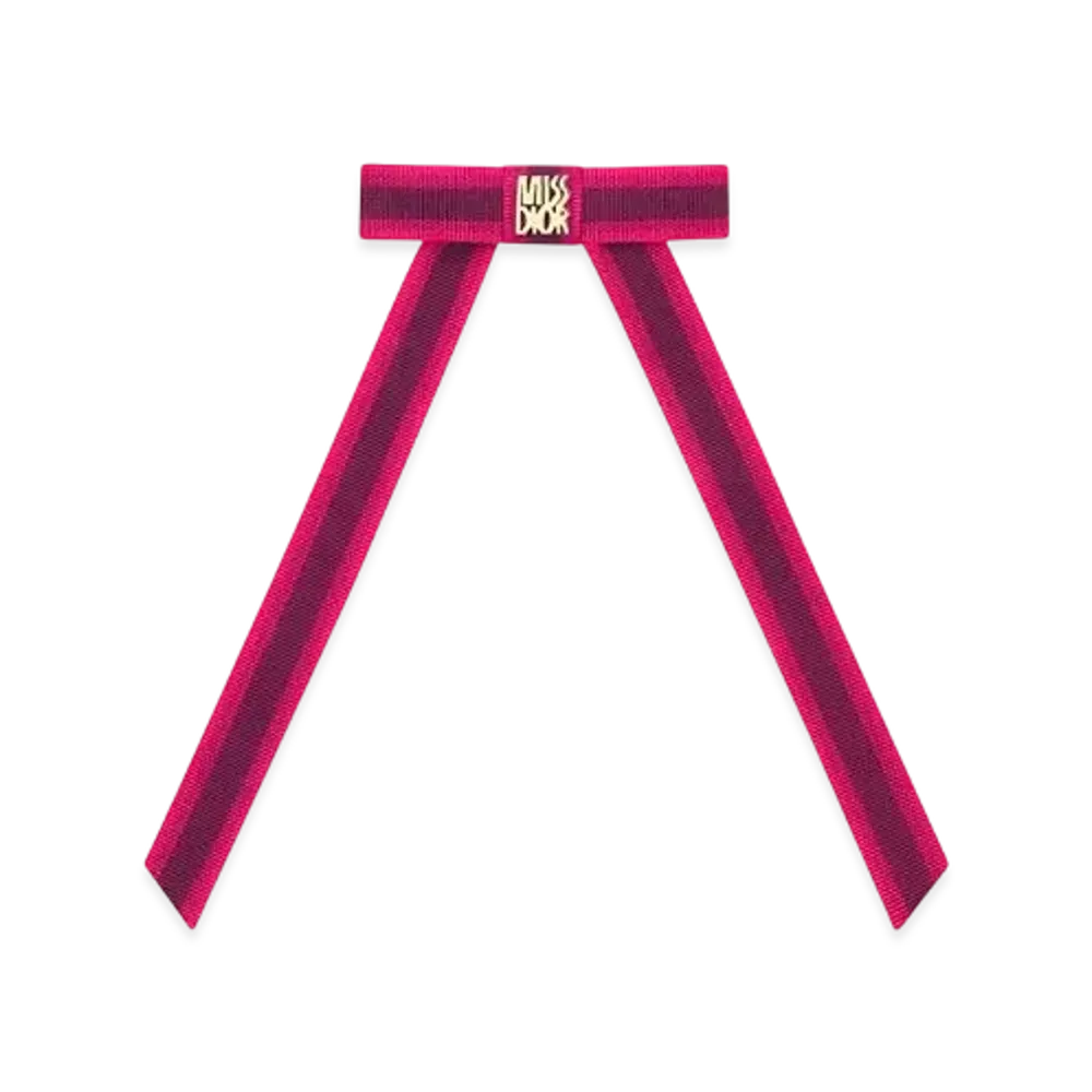 Dior Miss Dior - Dior Twist Bow with Dior Bayadere Motif Grosgrain "Pink/Purple"