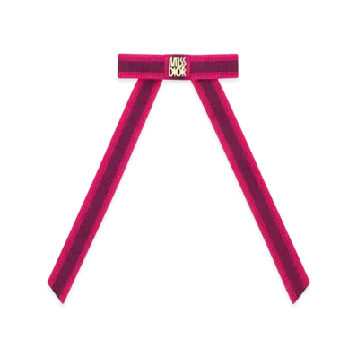 Dior Miss Dior - Dior Twist Bow with Dior Bayadere Motif Grosgrain "Pink/Purple"