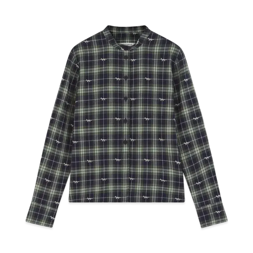 Maison Kitsune Shrunken Shirt "Navy/Ash Tree"