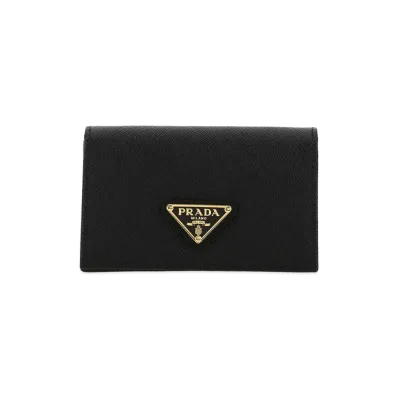 PRADA Women's Leather Card Holder "Black"