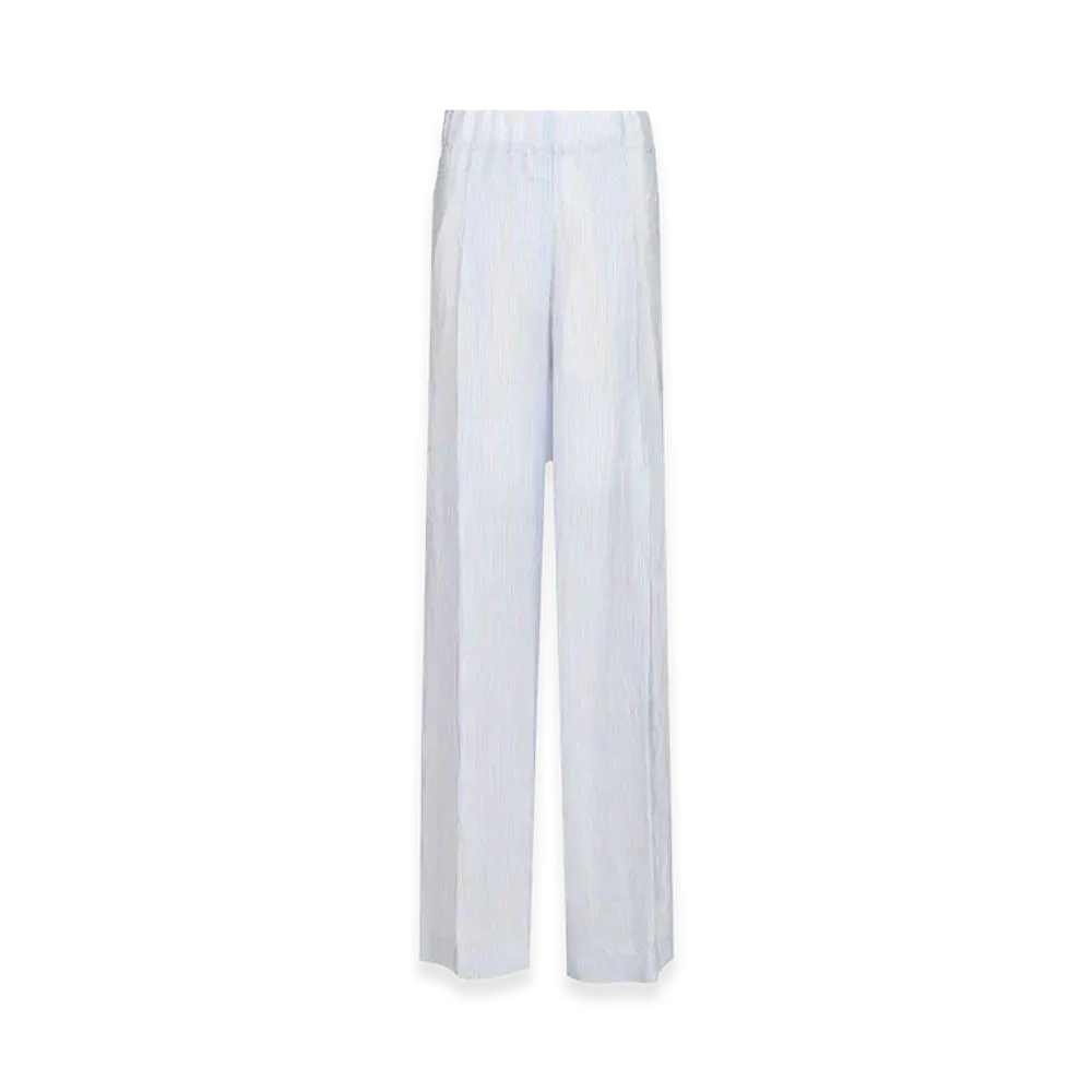 DRIES VAN NOTEN Women's Striped Wide-Leg Trousers "Light Blue"
