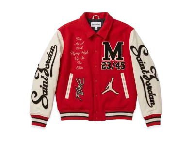 Nike Jordan x SAINT Mxxxxxx M J SM Varsity JKT "Red/White"