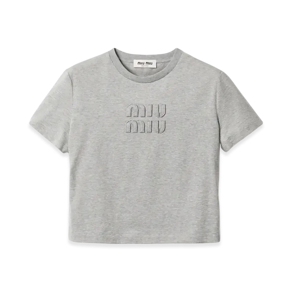 MIU MIU Women's Cotton Jersey T-Shirt "Grey"