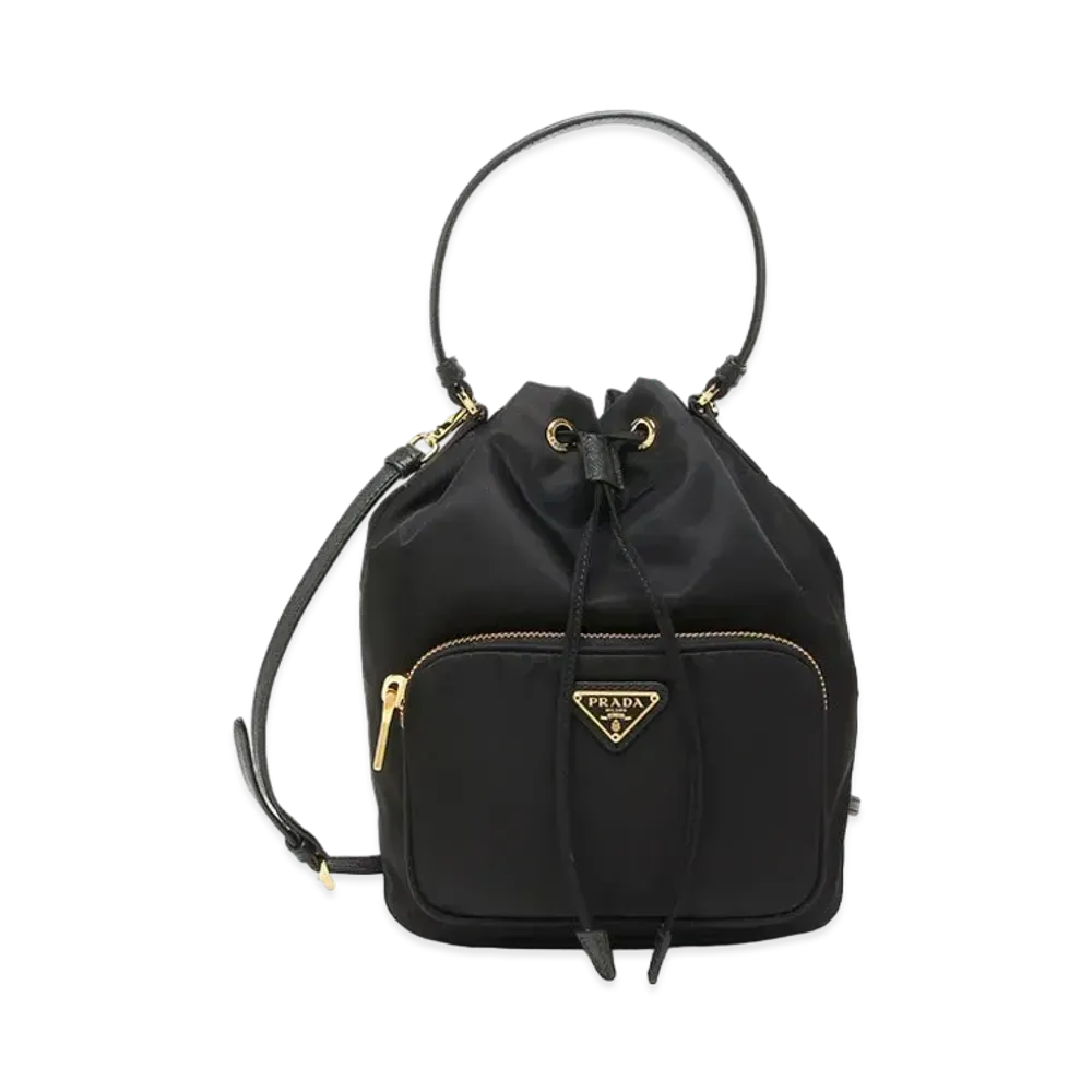 PRADA Vela Nylon Mini Bucket Bag