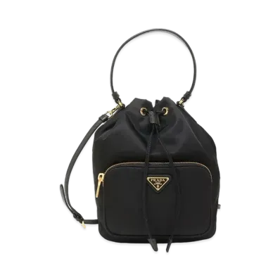 PRADA Vela Nylon Mini Bucket Bag