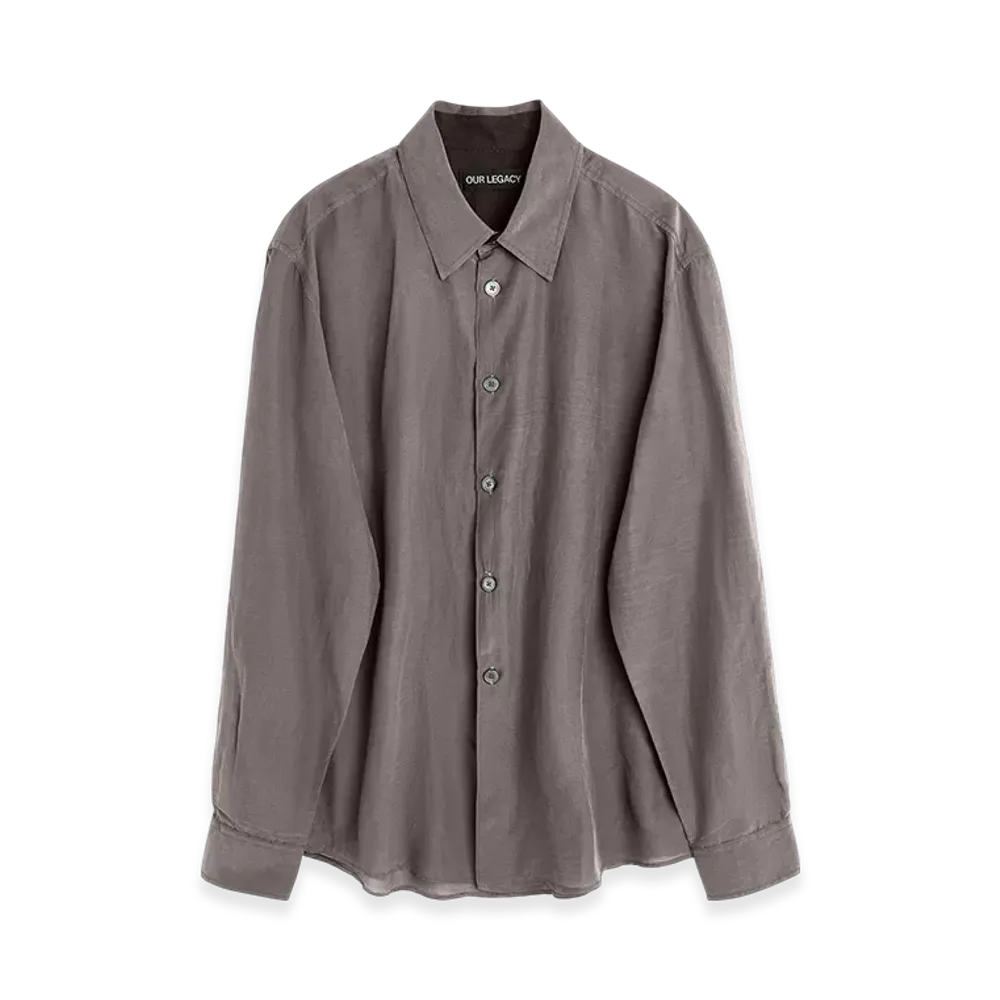 OUR LEGACY Beyond Shirt "Charcoal Bordeaux Cotton Silk"
