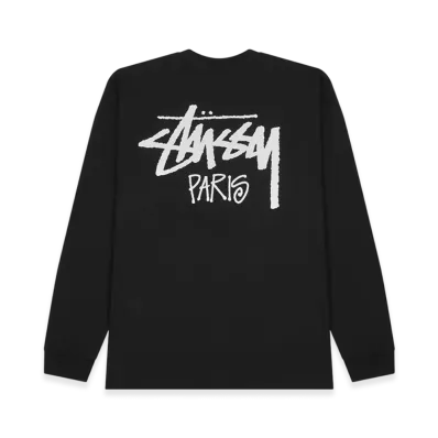 Stussy Stock Paris LS Tee "Black"