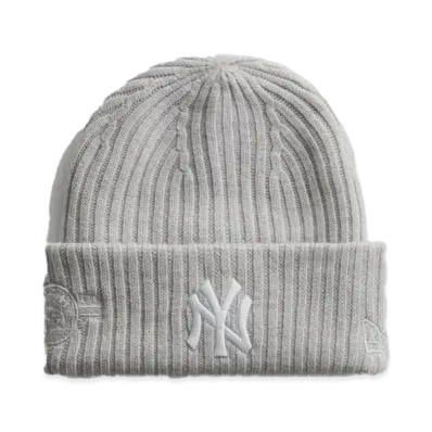 Kith x New Era x New York Yankees Knit Beanie "Light Heather Grey"