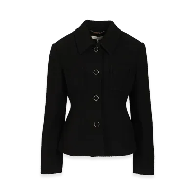 Chloe Women's Wool Blazer Golden Buttons "Black"