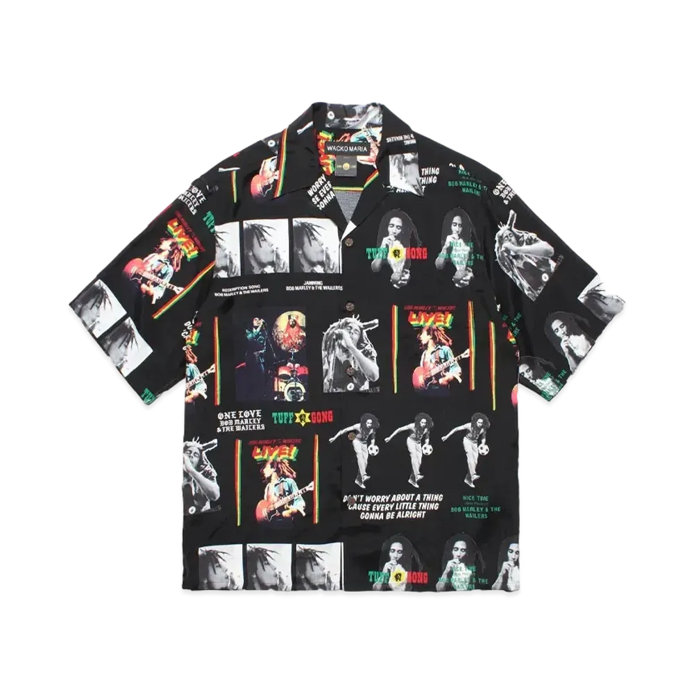 WACKO MARIA x BOB MARLEY Hawaiian Shirt "Black"