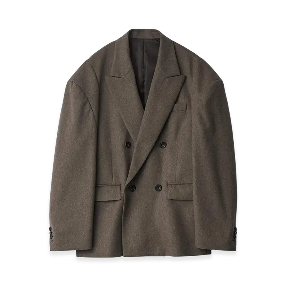 ssstein Wool Doeskin Deformed Shoulder Jacket "Taupe"