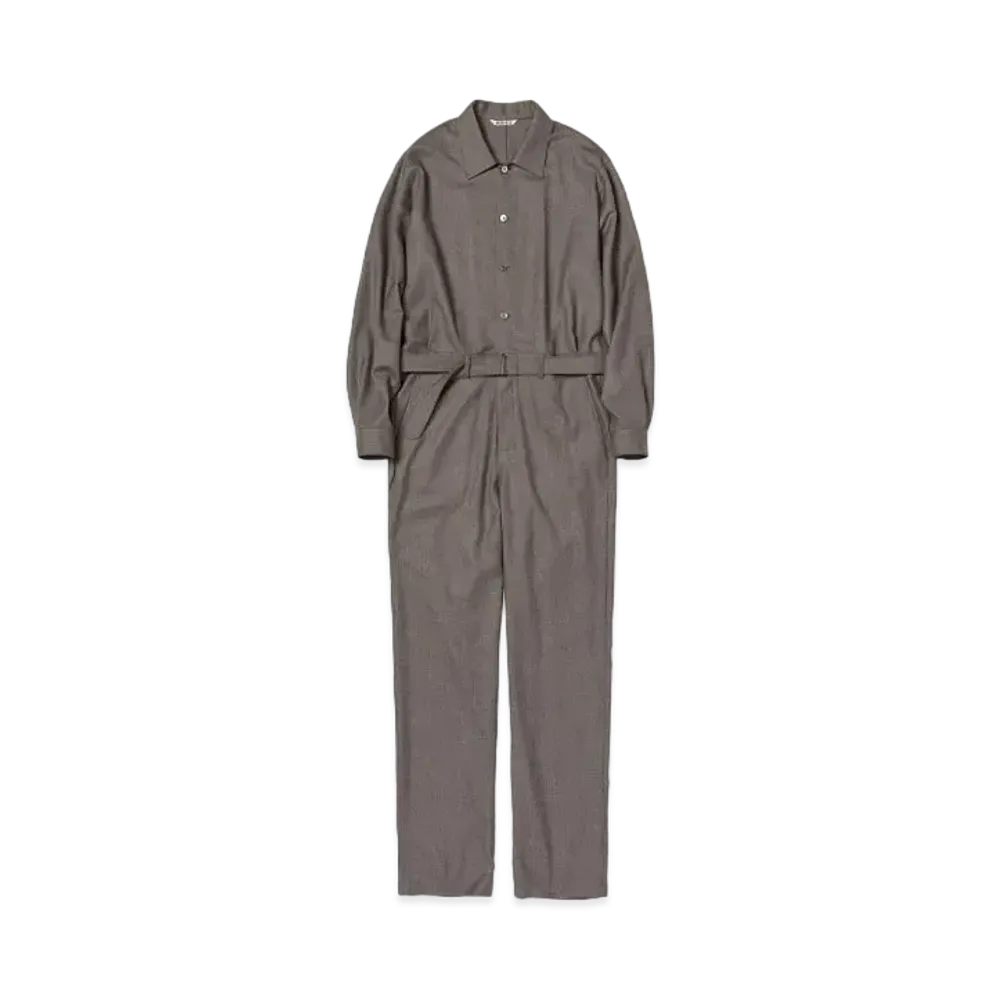 AURALEE Super Light Wool Jumpsuit "Top Brown"