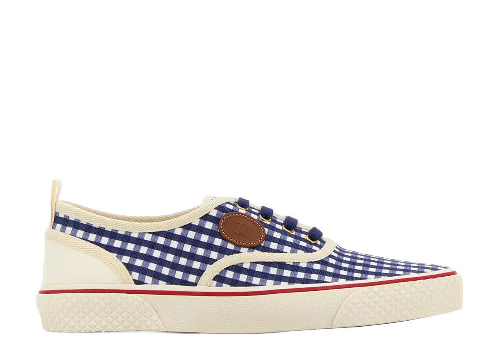 Valentino Garavani Printed Canvas Nojoke Sneakers "Checked"