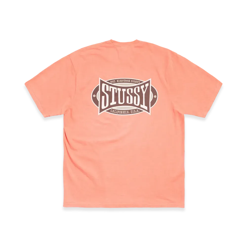 Stussy Champion Oval Tee Pigment Dyed "Sherbert"