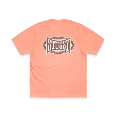 Stussy Champion Oval Tee Pigment Dyed "Sherbert"