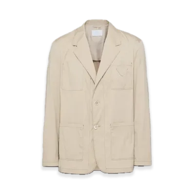 PRADA Single-Breasted Cotton-Blend Jacket "Beige"