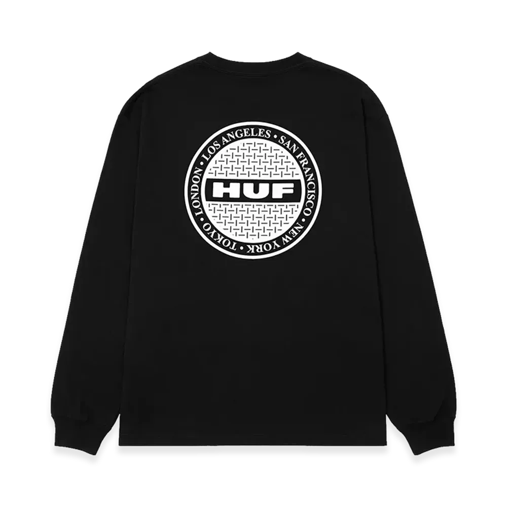 HUF Manhole LS Tee "Black"