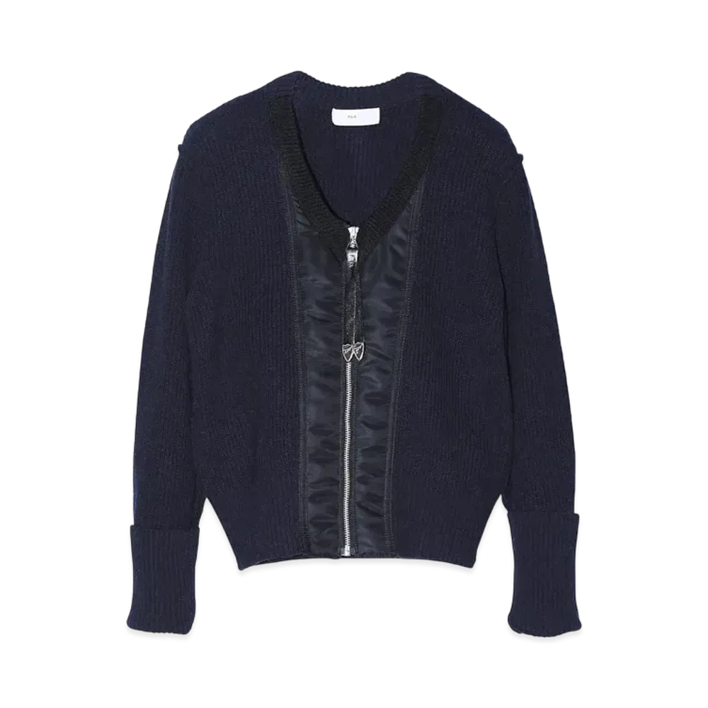 TOGA VIRILIS Wool Knit Zip Cardigan "Navy" TP242-X0207
