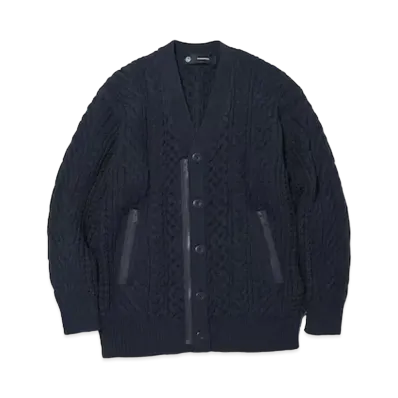 GU x UNDERCOVER Cable Cardigan "Navy"